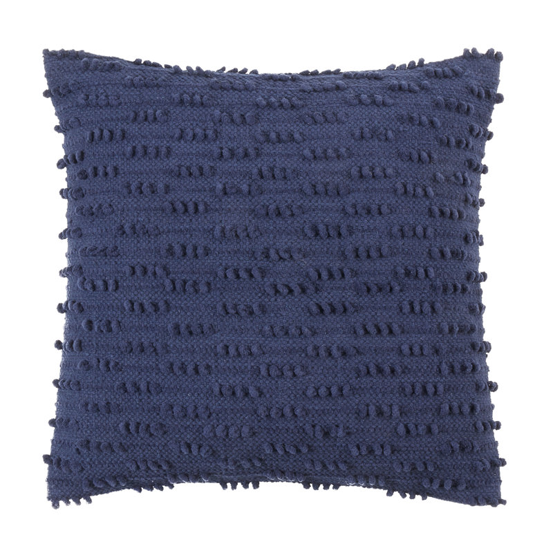 Cotton Throw Pillow, Navy Blue
