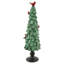 Décoration d'arbre de Noël vert scintillant avec cardinaux rouges-73908935