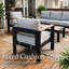 Ensemble de meubles d'extérieur en aluminium avec foyer, table de conversation moderne pour porche, cour arrière-293600096