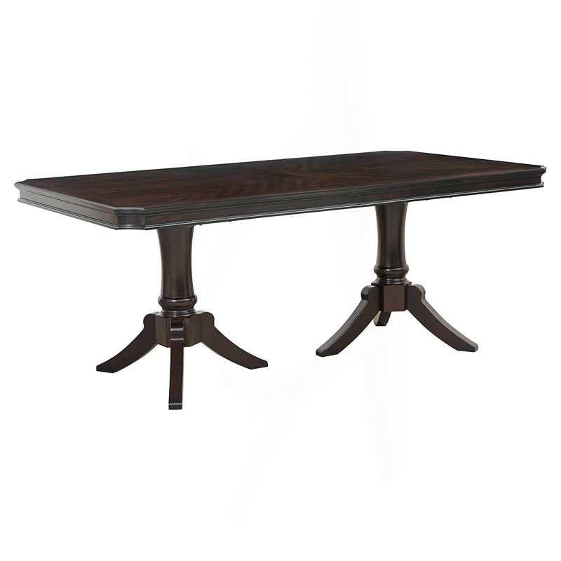 Table de salle à manger 1Pc avec rallonge et base à double piédestal, table de cuisine