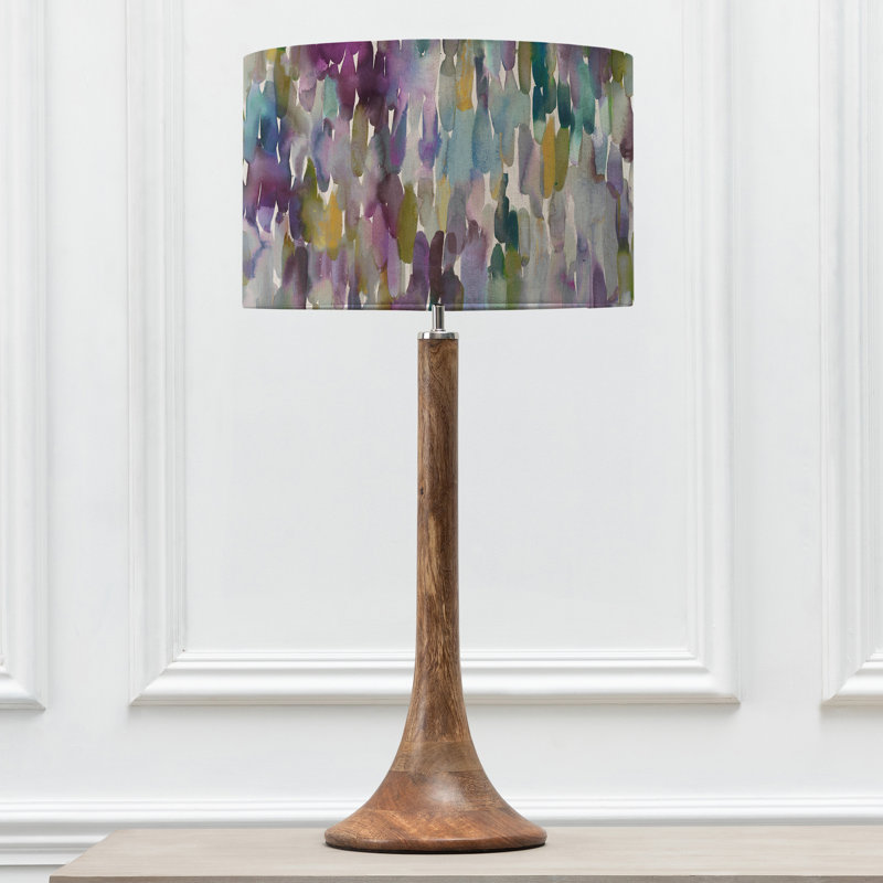 Kinross Wood Table Lamp, Blue