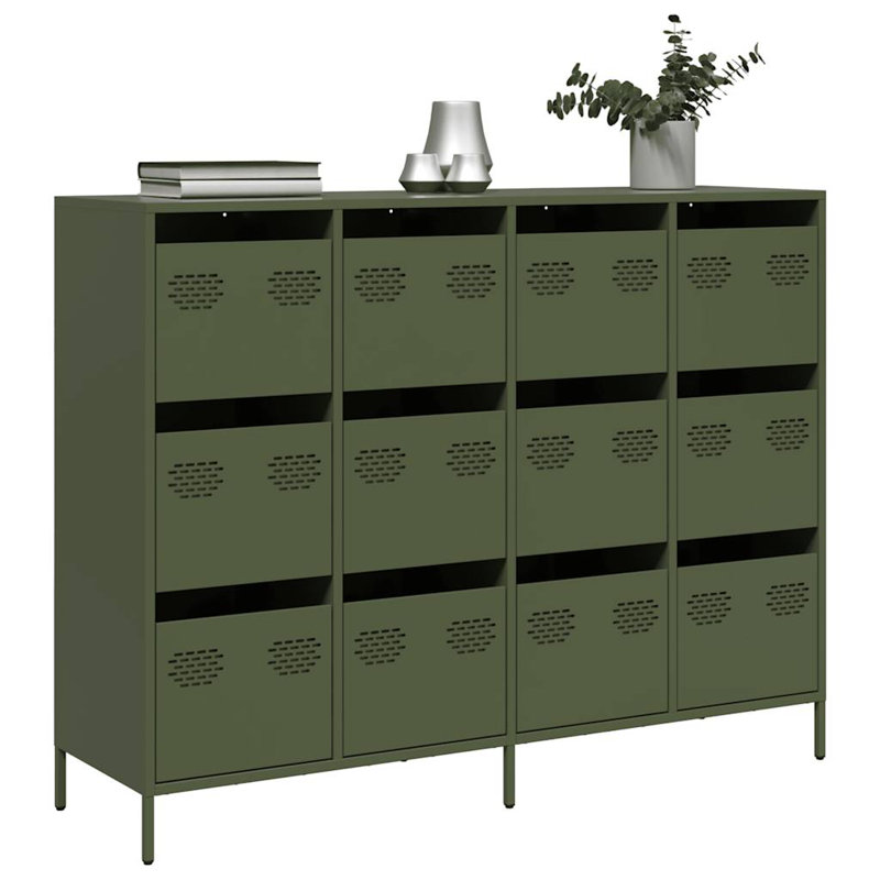 Sideboard 135X39x103.5 Cm Cold-Rolled Steel, Olive Green