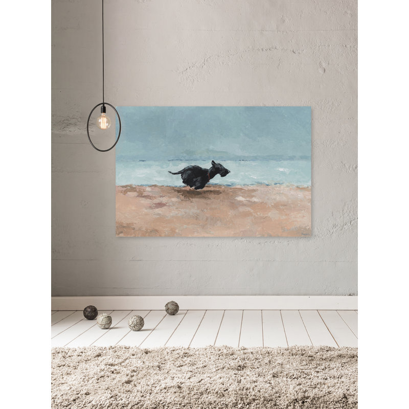 «Run Doggie Run», reproduction d'art sur toile tendue, H 16 po x l 24 po x P 1,5 po