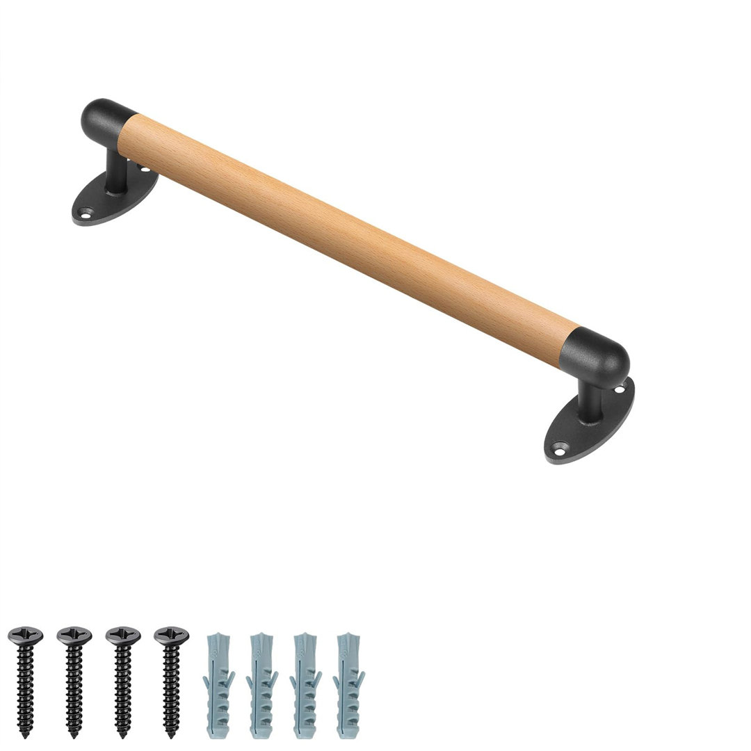 Bernece 26" Handrail Indoor Stair Railing Wall Mounted Handrail With Sturdy Metal Bracket, 1.3" Round