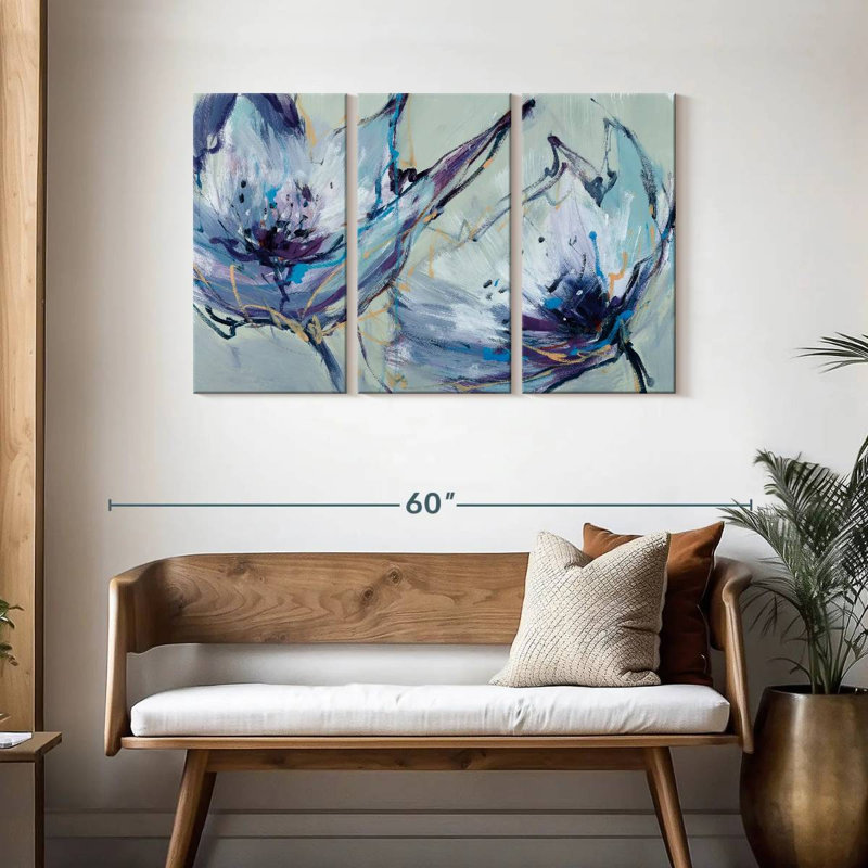 Avery en fleurs lilas, H 28 po x l 45 po