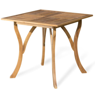 Outdoor 31.5'' Square Wood Table In Finish - Elegant Touch Patio With Centerpiece