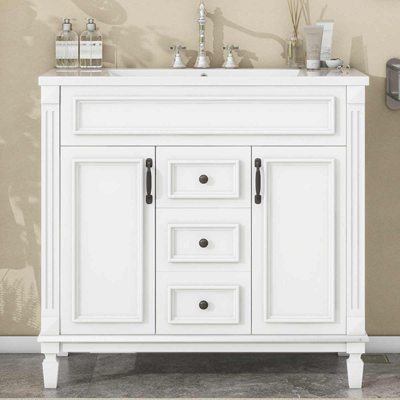 Ensemble de meuble-lavabo simple 36 po Darthula, Blanc