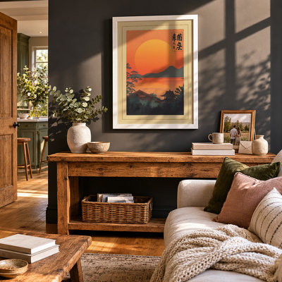 Sunset Over Mountains Japandi - Print