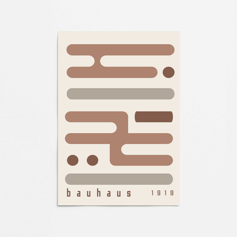 Brown Bauhaus Minimalist Circuitry I Print dans un cadre, H 14 po x l 11 po x P 0,1 po, Impression sans cadre