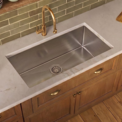 Whitehaus 32" brushed stainless steel commercial single bowl undermount sink