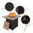 28inch Outdoor Gas Fire Pit Table , 48,000 BTU, Square Outdside Propane Patio Firetable, ETL Certification, Bionic Wood Grain Lid, for Backyard, Garden, Party, Deck, Courtyard
