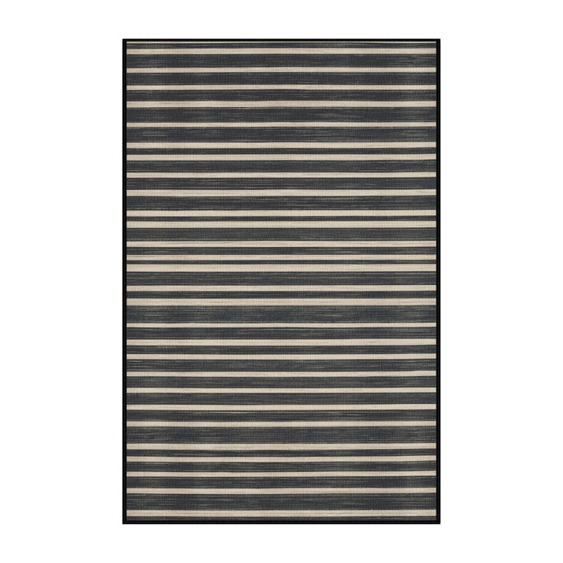  Tapis lavable rayé gris ardoise perlé, Rectangulaire 2 pi x 3 pi