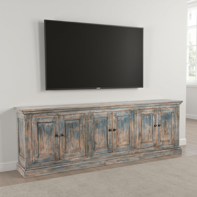 Koski 34" Tall 6-Door Cabinet, Antique Blue