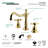 Kingston Brass Essex Two-Handle 3-Hole Deck Mount Widespread Bathroom Faucet with Brass Pop-Up Drain-17011992