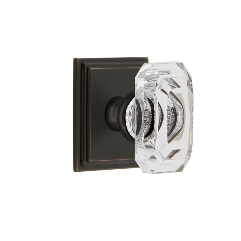 Rosette Grandeur Carré avec bouton baguette en cristal, 2.375", Bronze éternel