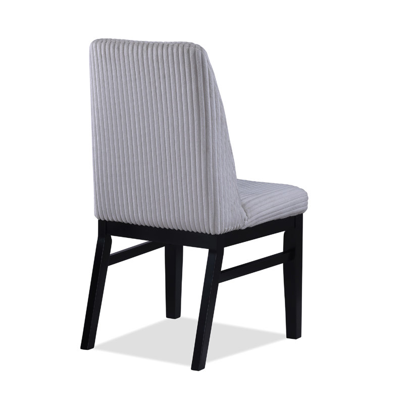Élégante salle à manger de 5 pièces: table à finition noire et sièges rembourrés gris avec plateau contemporain avec dessus en faux marbre