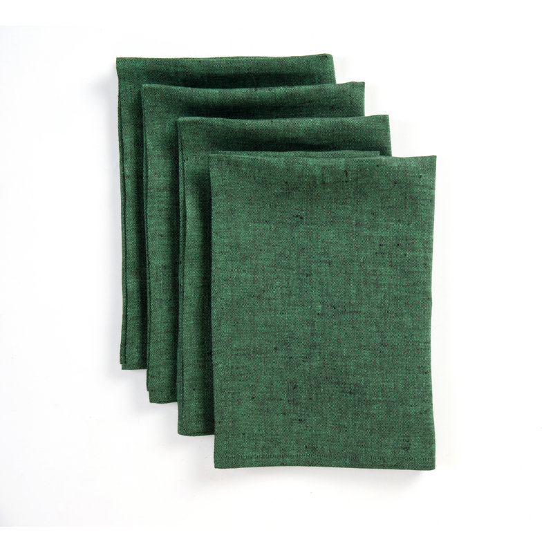 100% Pure Linen Dinner Napkins - Athena, Forest Green