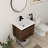 Zalet 24"Single Sink Wall Mounted Bathroom Vanity,Floating Vanity with 2 Doors,White Resin Basin Sink Top-1449873064-1437464918