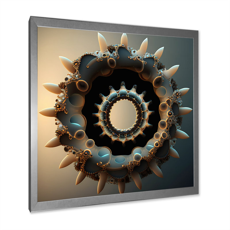 3D Fractal UniverseI sur impression sur toile, H 24 po x l 24 po x P 1 po, Cadre simple argenté