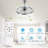 Ludovico 24" DIY Shape Adjustable Ceiling Fan with Lights Remote and APP Control-2035318130