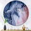 «Blue and Pink Marble Ink Clouds V», art mural moderne en métal-68866247