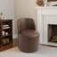 Chaise d'appoint rembourrée en similicuir brun moderne-1393407433