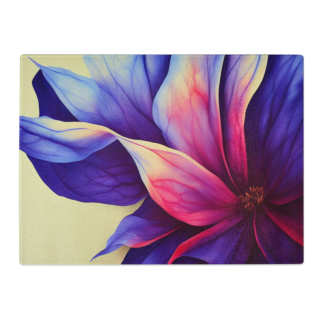 Colourful Floral Art Vol.2 Abstract  Glass Chopping Board