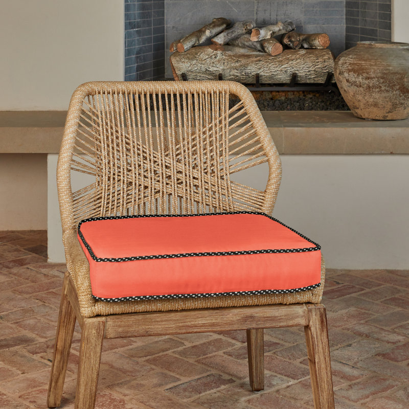 Sunbrella Outdoor 3'' Barstool Chair Pad, Canvas Melon Sunbrella® Canvas, 20 W x 20 D