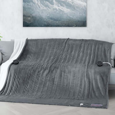 Electric Blanket - Dual Control Heated Blanket, Fast Heating with 10 Time Settings & 10 Heat Settings