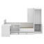 Lit plateforme en bois avec tiroirs, tablettes, bureau et garde-robe-1614476268