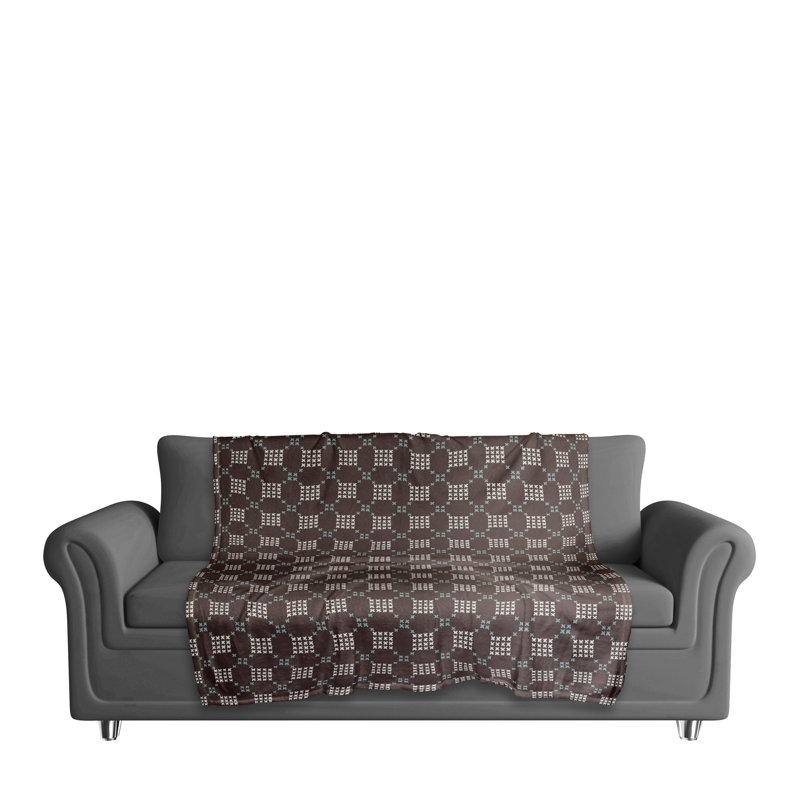 Hand Woven Throw Blanket, Brown/White