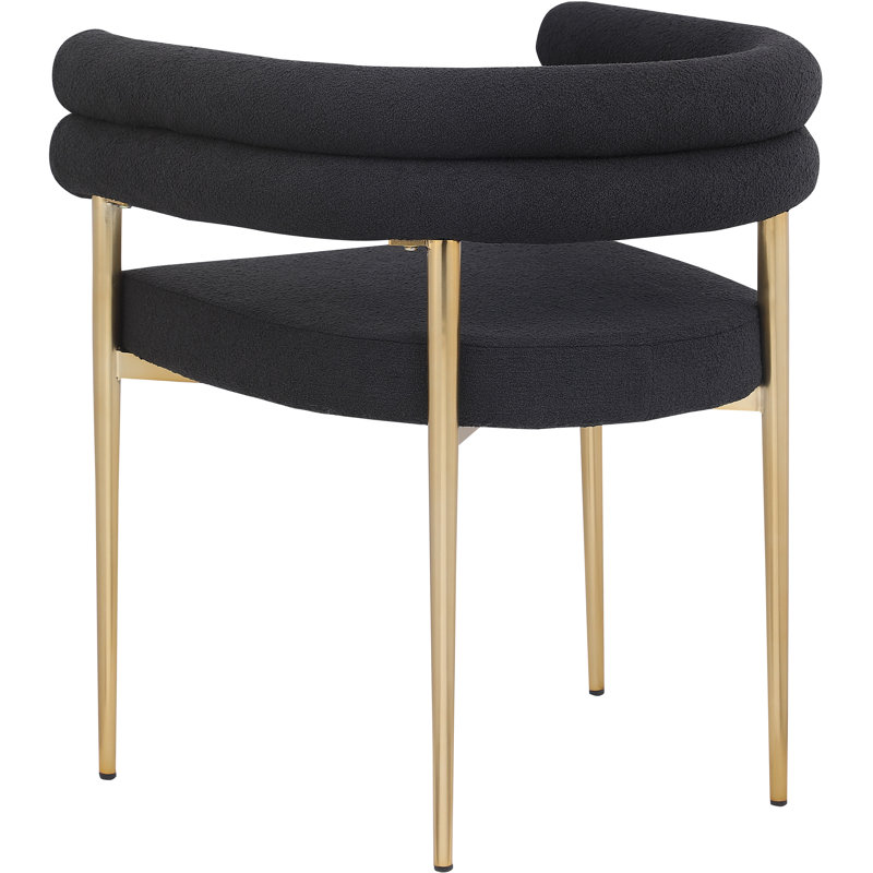 Fauteuil Brielle, Tissu bouclé noir