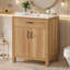 Meuble-lavabo de 30 po en bois avec cadre en bois massif, 2 portes à fermeture douce, 1 tiroir rabattable et tablette réglable