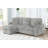 Plush Sectional Sofa W/ Pull Out Sleeper Made With Velvet Fabric-2567134