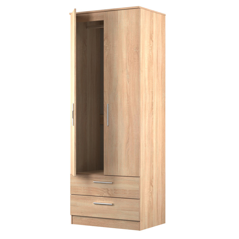 Bhaga Manufactured Wood Wardrobe, Black Matt