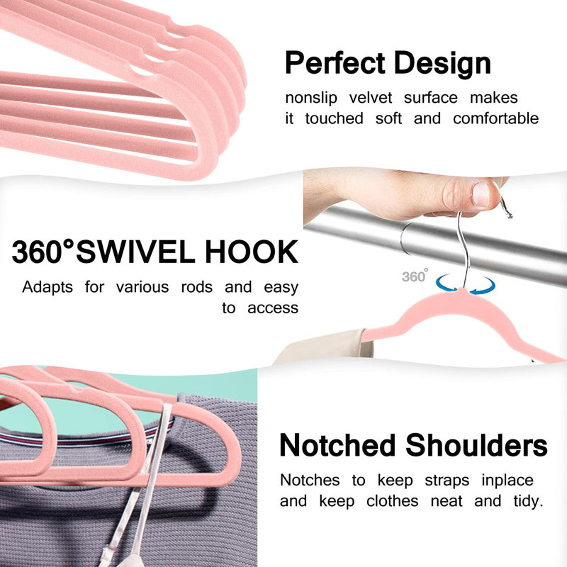 11 crochets en plastique antidérapants, Corail