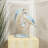 Cloughmills Polystone Family Bird Decorative Light Blue Sculpture with Yellow Accents