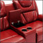 Causeuse de cinéma maison inclinable manuelle avec rangement escamotable, porte-gobelets et bande lumineuse à DEL pour le salon