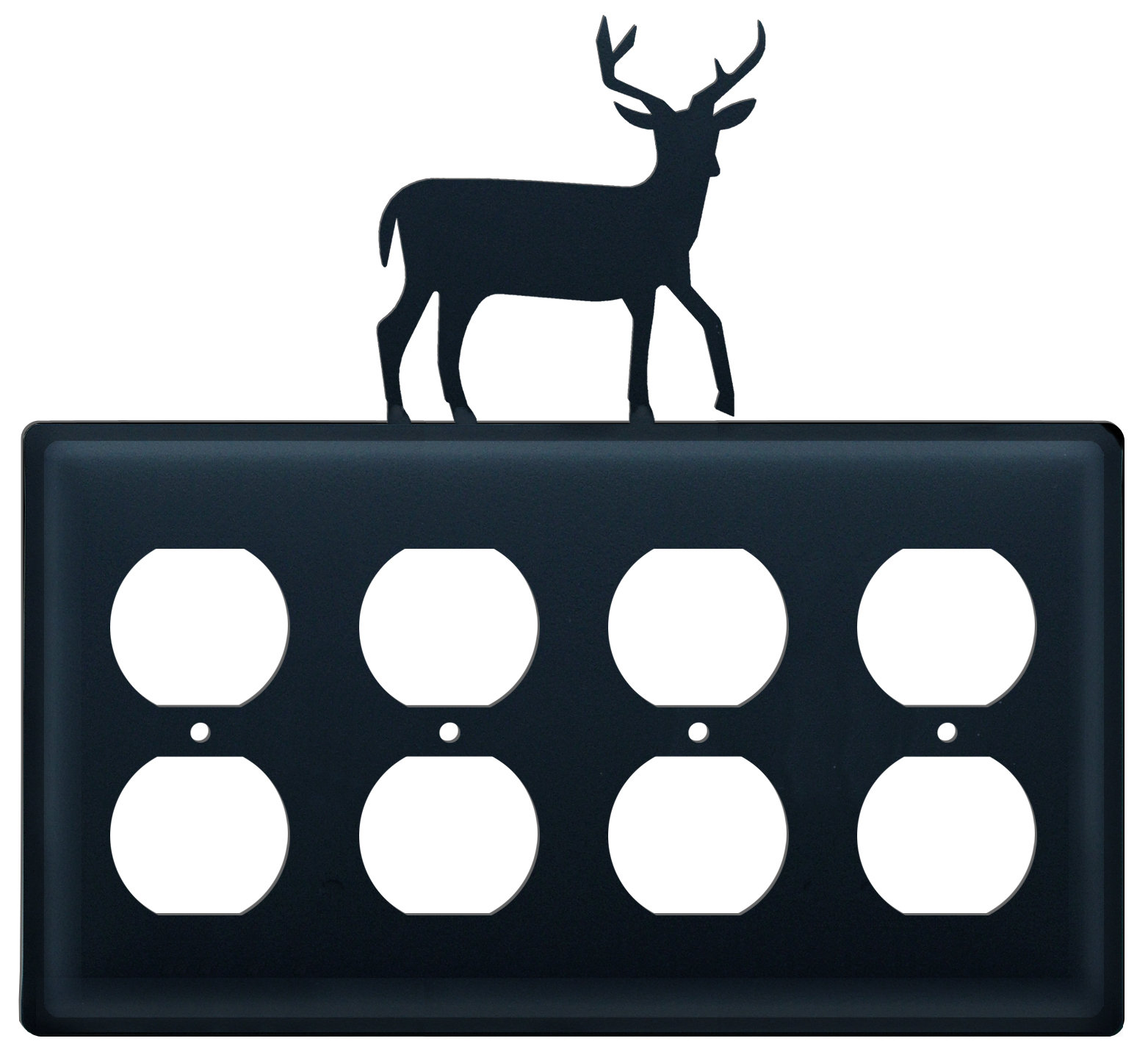 Village Wrought Iron Animals 4 Gang Duplex Outlet Standard Wall Plate