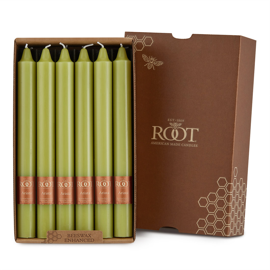 Unscented Taper Candle, Willow, 9" H x 0.88" W x 0.88" D