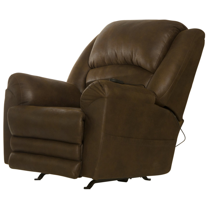 Fauteuil inclinable berçant de 47 po avec chaleur et massage Hufnagel, Brun foncé