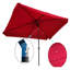 Parasol rectangulaire de terrasse 3 x 2 m avec toile - Rouge - Mât de support robuste
