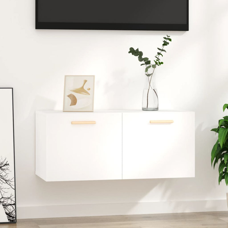 Lyco TV Stand, White, 35cm H x 100cm W x 36.5cm D