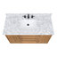 49 po Parker Meuble-lavabo simple en teck naturel avec plateau en marbre blanc de Carrare
