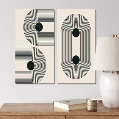 " Minimal Late 20S Geometric Aesthetics VI " 2 - Pieces