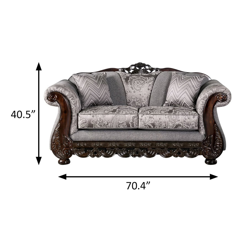 Causeuse l 70,4 po, gris, Gris, H 44,5 po x l 70,4 po x P 37,4 po