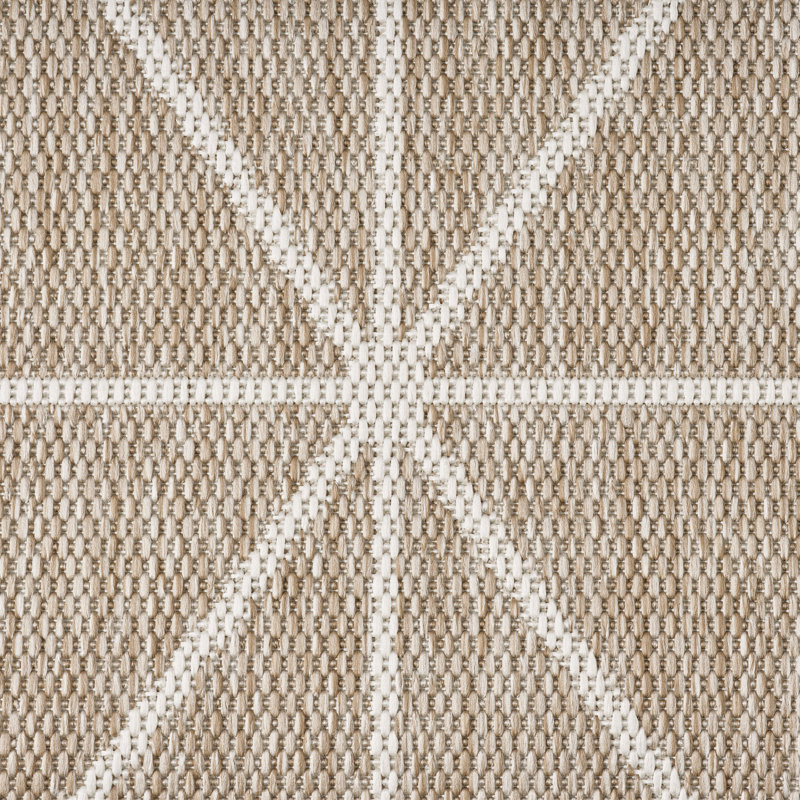 Patio Country Geometric Area Rug, 7'10"x10'2", Beige/Cream