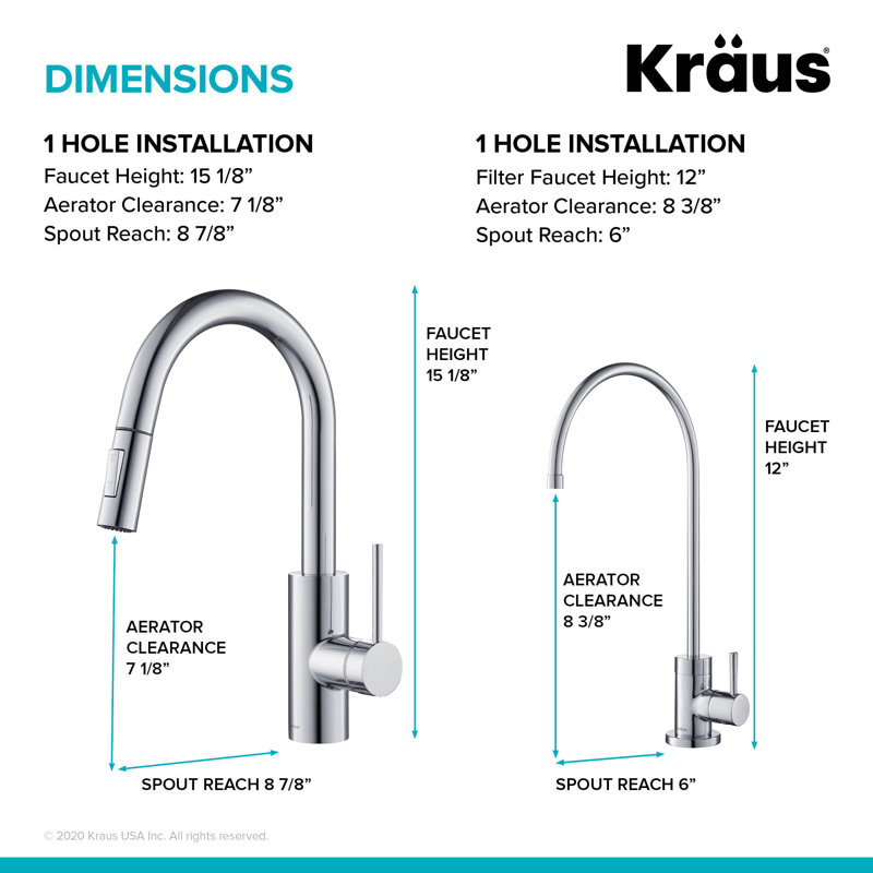 Robinet de cuisine KRAUS Oletto, Chrome