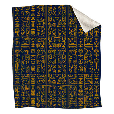 Egyptian Hieroglyphics Pattern Blankets