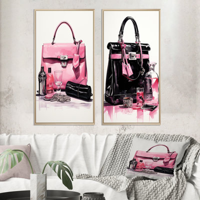 " Fashion Bag And Perfum Black And Pink " 2 - Pieces